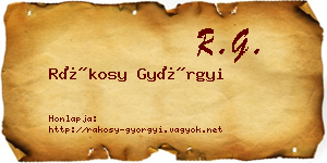 Rákosy Györgyi névjegykártya